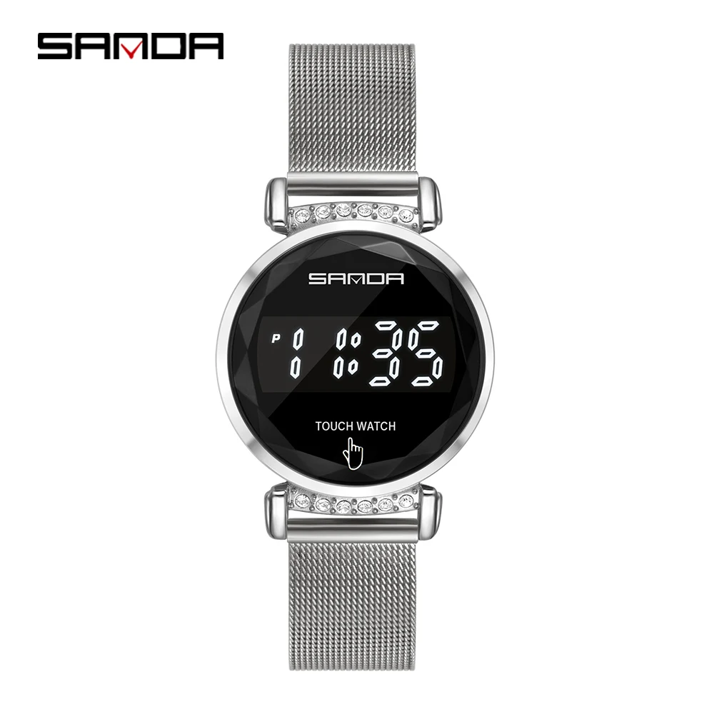 

Sanda Digital Watch Woman 2020 Fashion Waterproof Ladies Sports Watches Touch Screen ас элекѬонне Ѭђне ас женские 8007